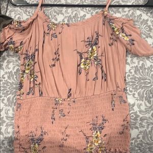 pink off the shoulder blouse